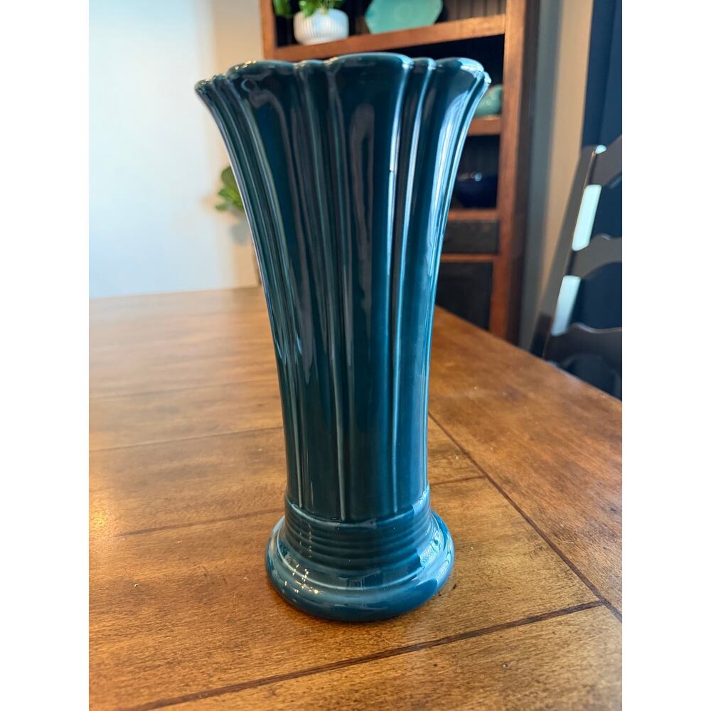Fiesta juniper medium vase 9.5” HLC Fiestaware USA ceramic flower vase - Picture 3 of 14